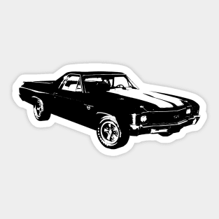 1971 El Camino SS B&W Sticker